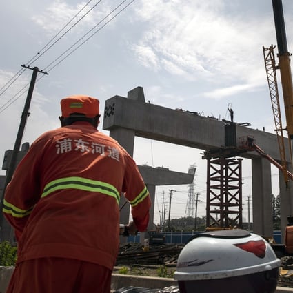Infrastructure investment growth for the first five months of the year declined 6.3 per cent from a year earlier, an improvement from a drop of 10.3 per cent for the first four months, although still down compared to 5.6 per cent growth for the first five months of 2019. Photo: Bloomberg