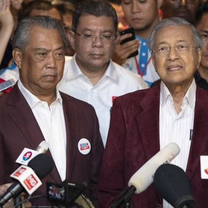 Malaysia’s Prime Minister Muhyiddin Yassin and then premier Mahathir Mohamad in 2018. Photo: AP