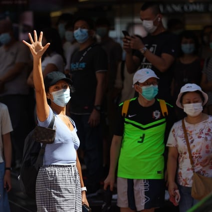 Protesters gather in Hong Kong to voice opposition against the national security legislation on the weekend before the law is expected to be passed. Photo: EPA-EFE
