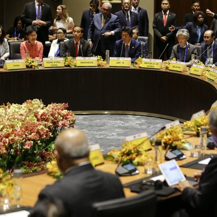 Leaders listen during the Pacific Islands Countries Informal Dialogue with Asia-Pacific Economic Cooperation (Apec) Leaders in Port Moresby, Papua New Guinea, in 2018. Photo: AP