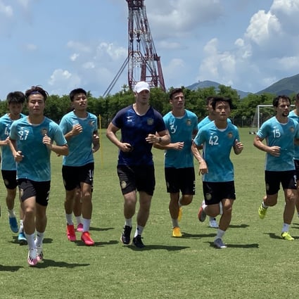 R&F start their first practice session at Tseung Kwan O Football Training Centre for when the season resumes. Photo: Chan Kin-wa