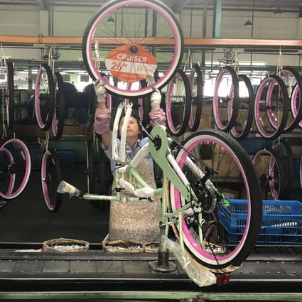 China’s production of bikes in May increased by 44.6 per cent from a year earlier to 4.25 million units, according to the Ministry of Industry and Information Technology, after having increased 27.5 per cent in April. Photo: Sidney Leng.