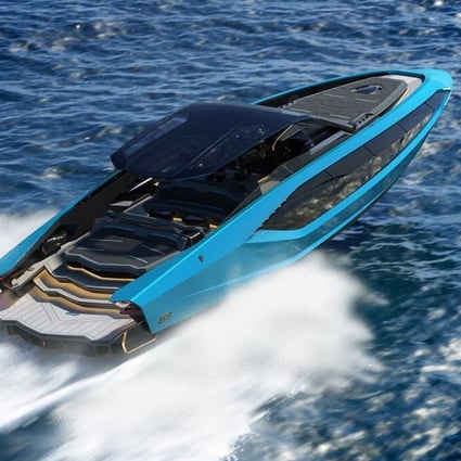 The Lamborghini 63 luxury speedboat. Photo: Lamborghini