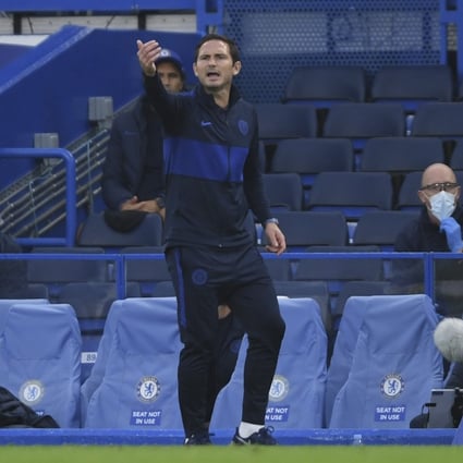 Chelsea manager Frank Lampard gestures during the English Premier League match against Watford. Photo: AP