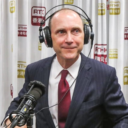 US Consul General to Hong Kong and Macau Hanscom Smith at the government radio programme on Monday. Photo: Felix Wong