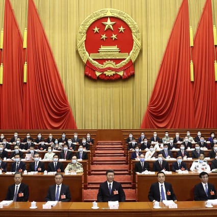 President Xi Jinping, centre, attends the opening session of the National People's Congress at the Great Hall of the People in Beijing on May 22. US ruling elites have never really made any effort to study how the Chinese political system is constructed. Photo: AP