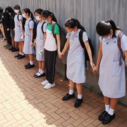 Students have formed human chains to protest political issues throughout the past year. Photo: Wong Tsui-kai