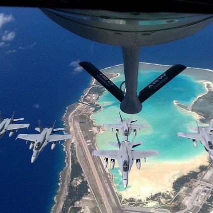 US Air Force Hornets refuel over Wake Island. Photo: Handout