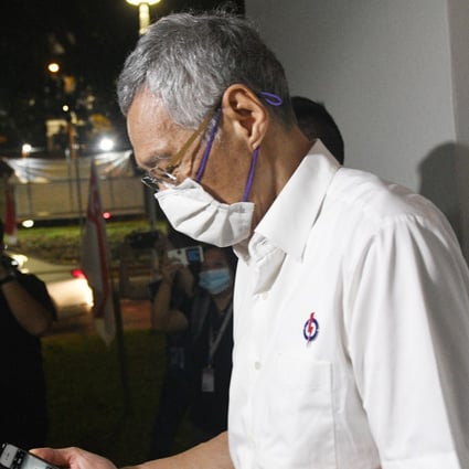 Singapore's Prime Minister and People’s Action Party Secretary-General Lee Hsien Loong pictured early Saturday morning. Photo: Xinhua
