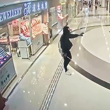 A still from video of the robbery last month. Photo: SCMP Pictures