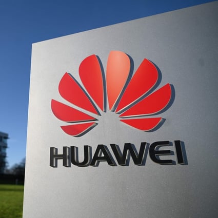 In this file photo taken on January 28, 2020 the logo of Chinese company Huawei is seen at their main UK offices in Reading, west of London. Photo: AFP