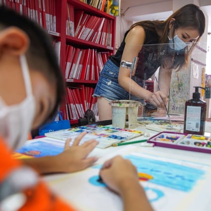 Swiss Art Studio are among the activity centres in Hong Kong staying open, but with ramped up hygiene measures including partitions. Photo: Winson Wong