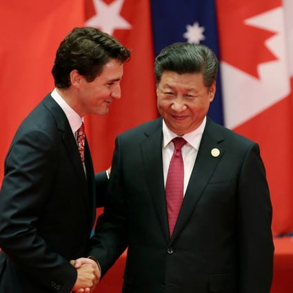 Chinese President Xi Jinping shakes hands with Canadian Prime Minister Justin Trudeau during the G20 Summit in 2016. His government has stalled a decision on whether to ban Huawei from Canada’s 5G networks. Photo: Reuters