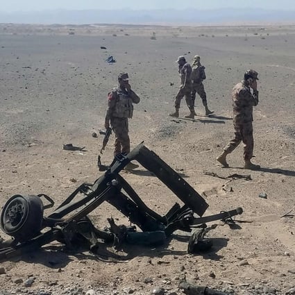 Pakistani security personnel inspect the site of a suicide attack in the Dalbandin region, about 340 kilometres from Quetta, the capital of southwestern Balochistan province. Photo: AFP