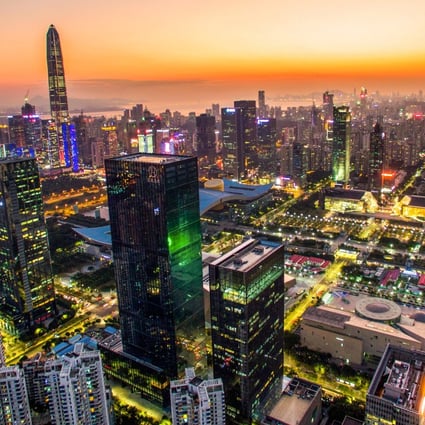 Guangdong, which includes the city of Shenzhen (pictured), recorded a contraction in growth of 2.5 per cent in the first half of the year from a year ago, according to official figures. Photo: Xinhua