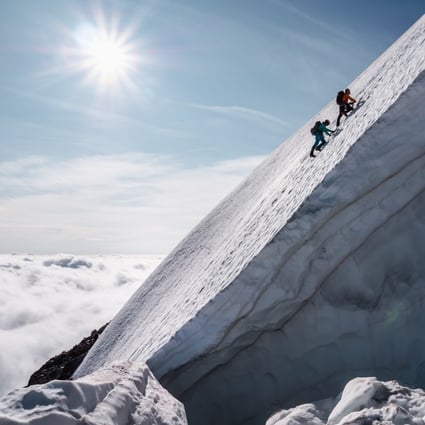 Mike and Chantal Schauch climbing in Canada. A climbing trip to the Himalayas changed their lives. Photo: James Frystak