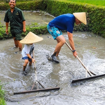 Guests at the Four Seasons Resort Bali at Sayan experience a muddy day in the life of a rice farmer. Such agritourism experiences are predicted to rise in popularity when normal travel resumes.