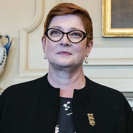 Australia’s Foreign Minister Marise Payne and US Secretary of State Mike Pompeo at the State Department in Washington on July 27, 2020. Photo: Pool via AP