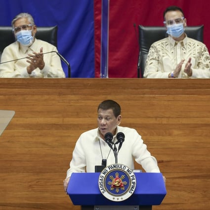 Philippine President Rodrigo Duterte delivers his State of the Nation Address. Photo: AP