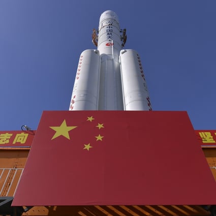 The Long March-5 rocket seen in Hainan province before it launched China’s first mission to Mars last week. The country uses more than 4,300 tonnes of helium every year, including to pump fuel for the rocket. Photo: Xinhua
