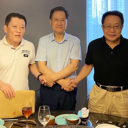 (From left) Lawyer Shang Baojun, former Tsinghua law professor Xu Zhangrun and lawyer Mo Shaoping, pictured in Beijing on Tuesday. Photo: Handout