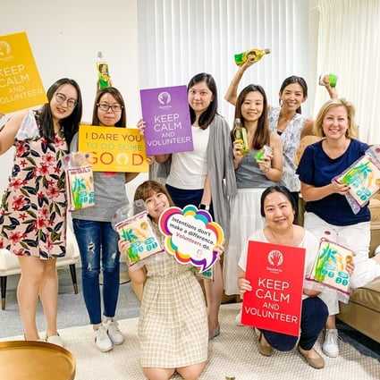 Sue Toomey (extreme right) and her team at HandsOn Hong Kong office in Cheung Sha Wan. Photo: Handout