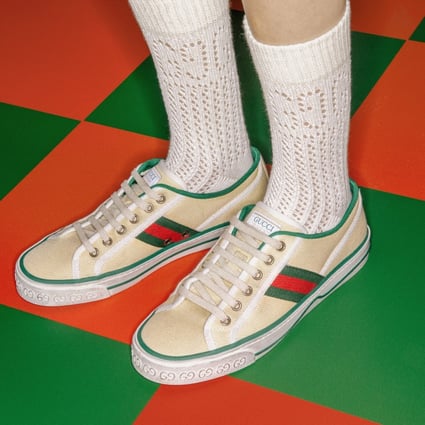 Try on the Gucci Tennis Original virtually on the Gucci App? Photo: Gucci