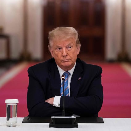 US President Donald Trump at a round table discussion on reopening schools, at the White House in Washington on July 7. Under Trump, the US has steadily shunned multilateral cooperation and been brashly abrasive with international organisations and countries alike. Photo: AFP