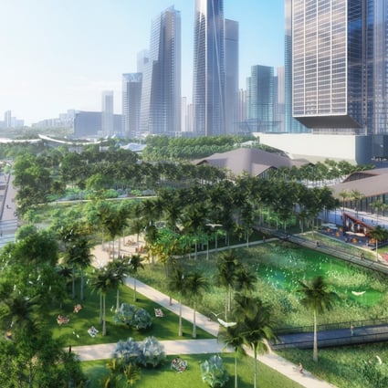 The winning design for the Shenzhen Bay Super Headquarters Base flagship open space. Photo: Handout