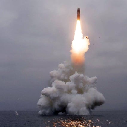 North Korea successfully test-fired a ‘new-type’ of submarine-launched ballistic missile in October 2019. Photo: KCNA via AFP