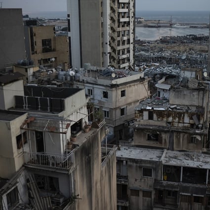 Damaged buildings in a neighbourhood near the site of the Beirut port explosion. Photo: AP