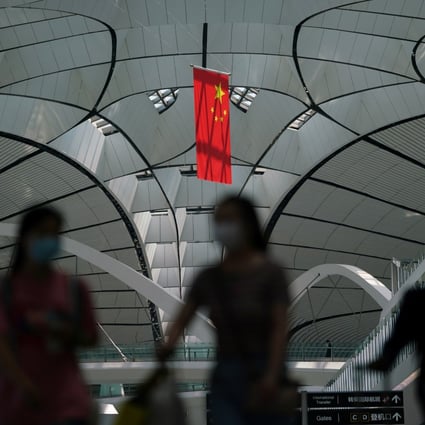 Travellers at Beijing Daxing International Airport. Domestic air travel recovered in the first half of 2020 to only 64.7 per cent of the level seen during the same period last year. Photo: Reuters