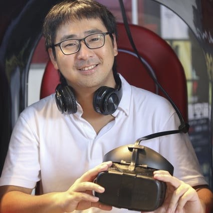 Ayden Ye Hanzhong, co-founder of VeeR, a producer and distributor of virtual-reality films, at the exhibition of Cannes XR film competition entries at Longfu Temple in Beijing. Photo: Simon Song