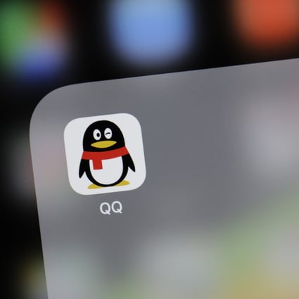 The icon for Tencent’s QQ messaging application seen on a smartphone. Photo: Bloomberg