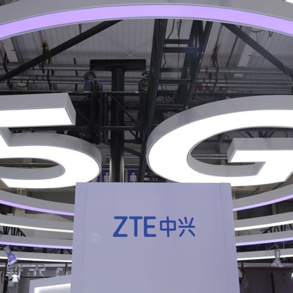 The ZTE logo and a sign for 5G are seen at the World 5G Exhibition in Beijing, China November 22, 2019. Photo: Reuters