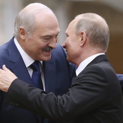 Belarusian President Alexander Lukashenko and Russian President Vladimir Putin in 2017. The embattled Lukashenko has asked Putin for help. File photo: AP