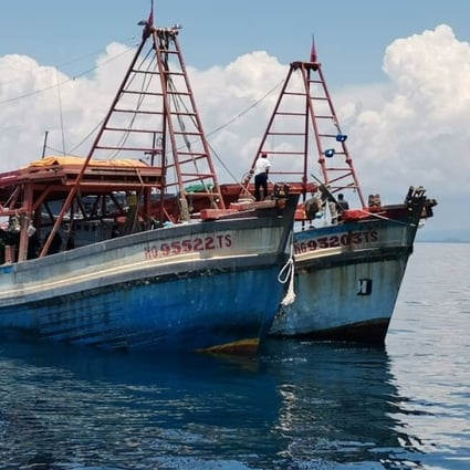 Vietnamese fishing boats detained in Malaysian territorial waters in Kelantan. Photo: Reuters