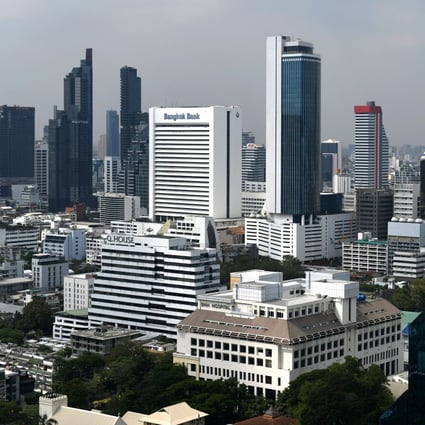 The Bangkok skyline. While Thailand has lifted most lockdown restrictions, its economy continues to suffer from an ongoing ban on incoming passenger flights and from tepid global demand. Photo: AFP