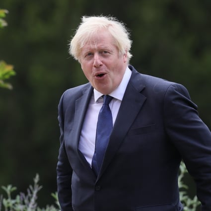 British Prime Minister Boris Johnson during his recent visit to Northern Ireland. Downing Street said he was now taking a holiday in Scotland. Photo: DPA