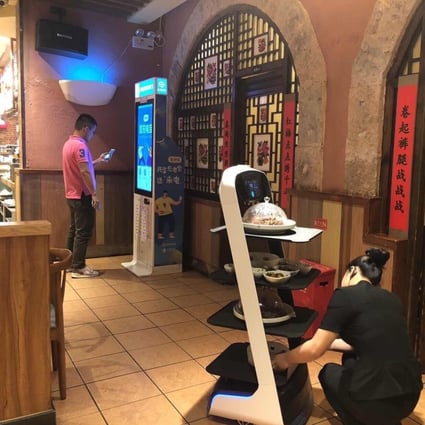 Catering robots developed by Pudu Tech have been adopted by thousands of restaurants in China, as well as some foreign countries including Singapore, Korea, and Germany. Photo: Handout