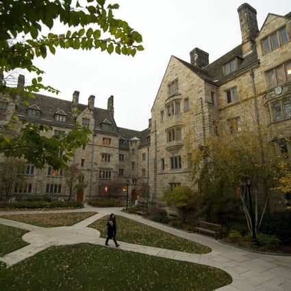 A student is seen on Yale University’s campus in this 2010 file photo. Critics say the US college admissions process is unfairly skewed. Photo: AFP