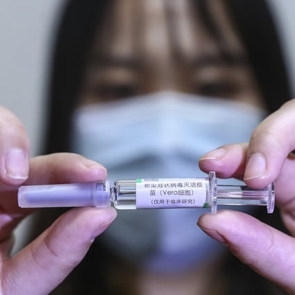 A potential Covid-19 vaccine at a production plant of SinoPharm in Beijing. Photo: Xinhua