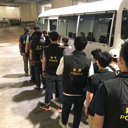 About 100 officers raided hotel rooms and some 20 other locations across the city on Thursday, and arrested 38 people and seized HK$790,000 (US$101,926) in cash. Photo: handout
