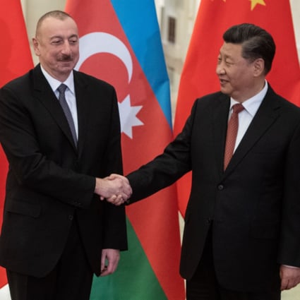 Azerbaijan President Ilham Aliyev and Chinese President Xi Jinping during the second Belt and Road Forum for International Cooperation in April 2019. Photo: AFP