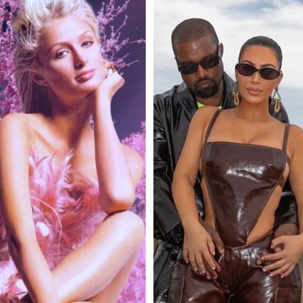 From left, Paris Hilton, Kanye West and Kim Kardashian, Lady Gaga. Photos: @parishilton, @kimkardashian, @ladygaga/Instagram