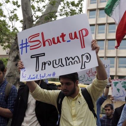 Iranians at an anti-US protest in Tehran on May 9, 2018, one day after Trump announced the US was ditching the nuclear agreement and reimposing sanctions on Iran. Photo: EPA-EFE