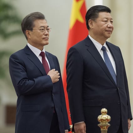 South Korean President Moon Jae-in and Chinese President Xi Jinping. Photo: AFP