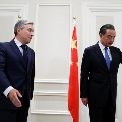 China's foreign minister Wang Yi meets with Canada's Foreign Minister Francois-Philippe Champagne in Rome. Photo: Reuters