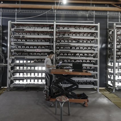 Beijing prohibits its citizens from directly exchanging yuan for cryptocurrencies through online sites, and has closed cryptocurrency exchanges, but cryptocurrency mining – seen here at a facility in Inner Mongolia – remains prevalent in China. Photo: Bloomberg