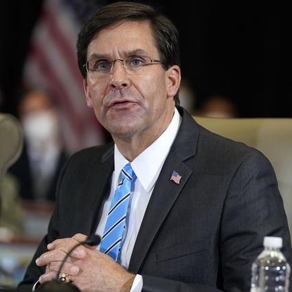 Mark Esper said the US defence department was increasingly focused on China as a threat in the Indo-Pacific and globally. Photo: AP